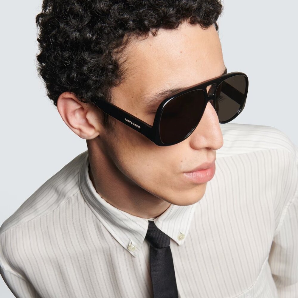 Saint Laurent Women Sunglasses Black Square SL652/F SOLACE 001 NEW AUTHENTIC - Picture 15 of 15